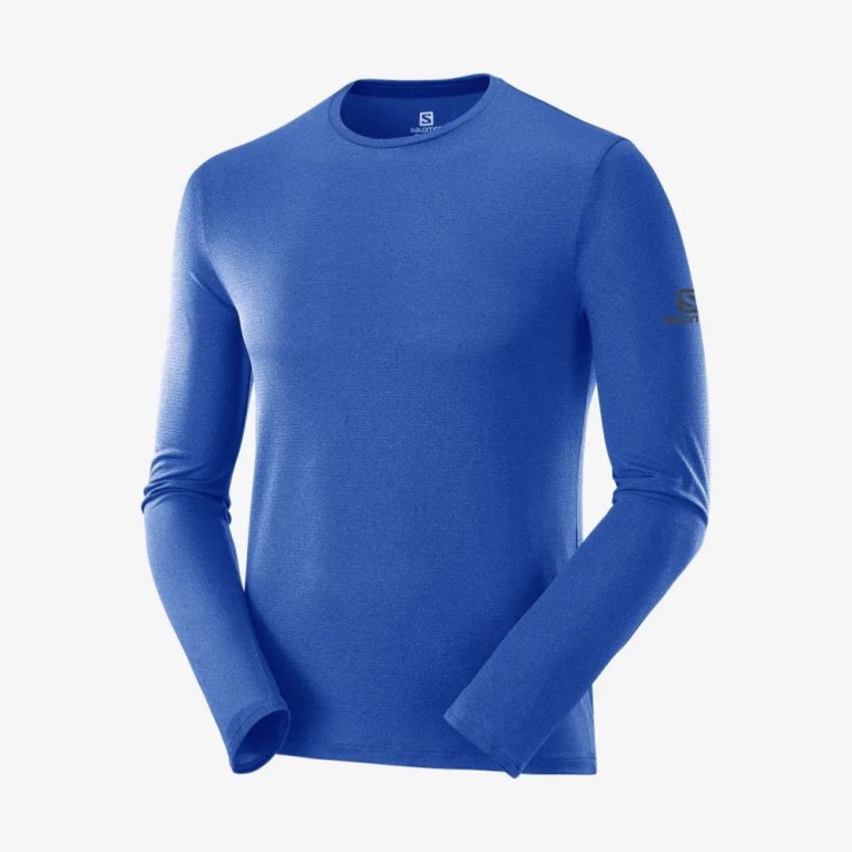 Salomon Agile Long Sleeve Tricko Panske Modre | SK 2CRBYV